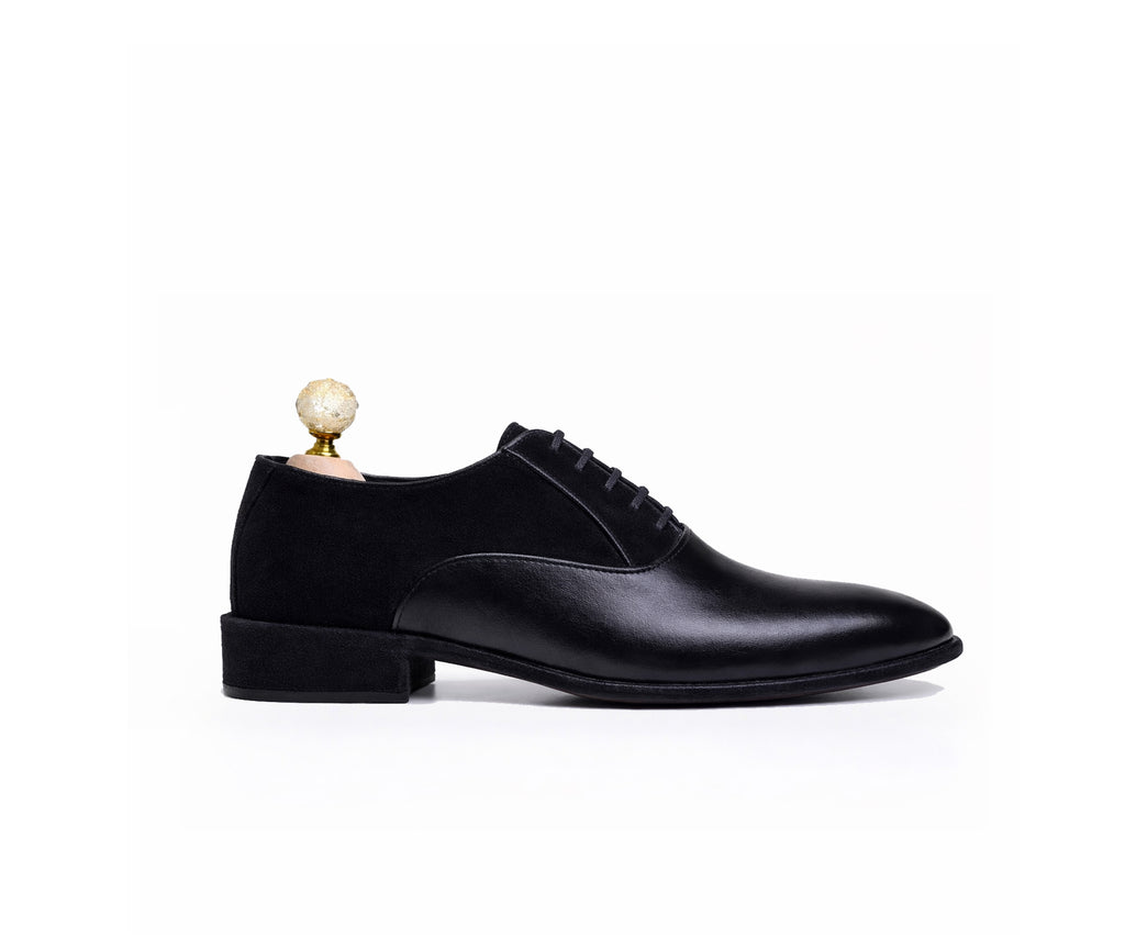 Saad Plain Toe classic black leather Derby for men by SAAD Shoemaker