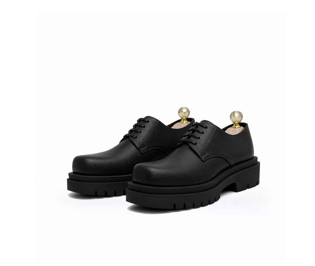 Saad Chunky Derby bold modern silhouette in leather — additional product view by SAAD Shoemaker